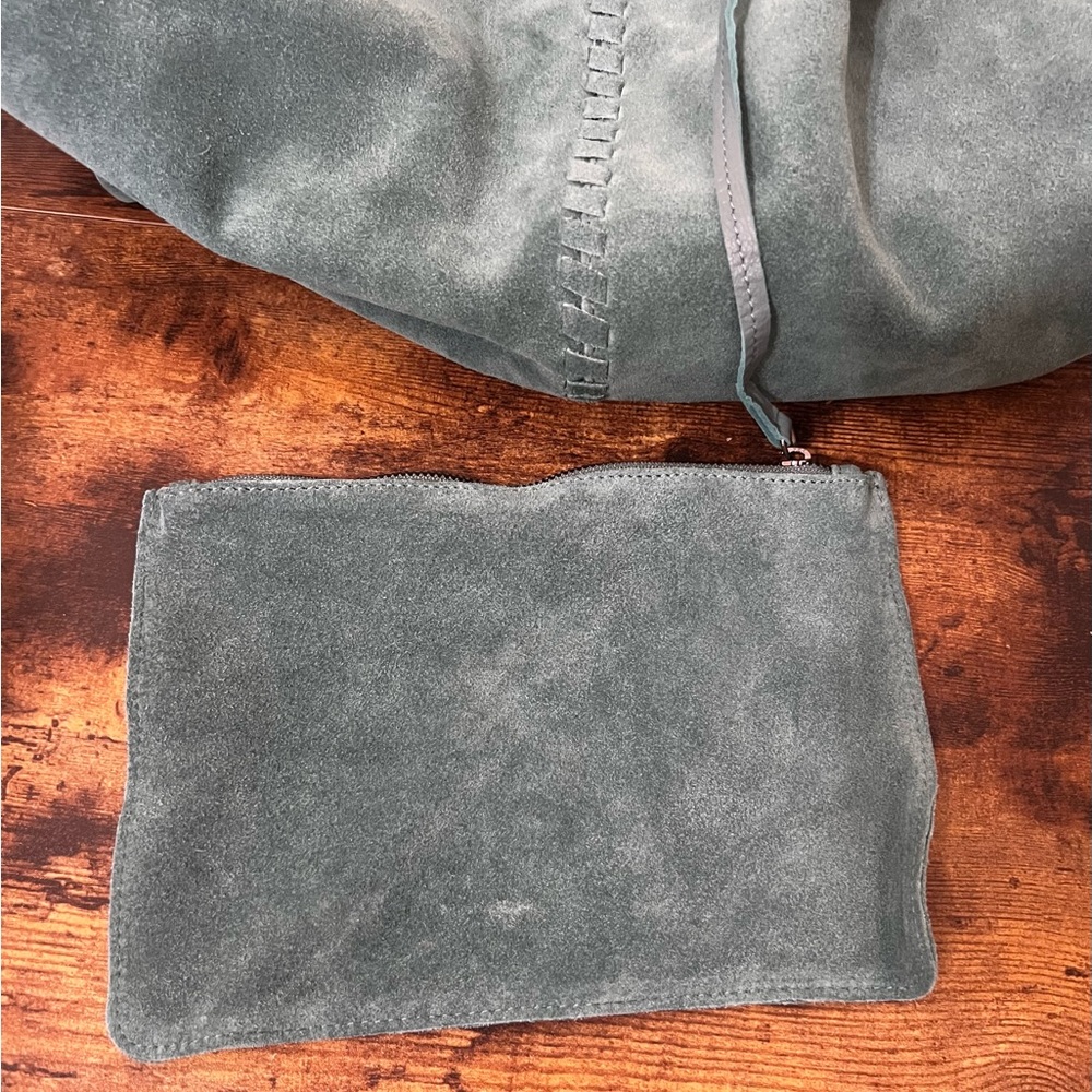 Haute Hippie Stone Teal Suede Hobo Bag - Picture 8 of 10